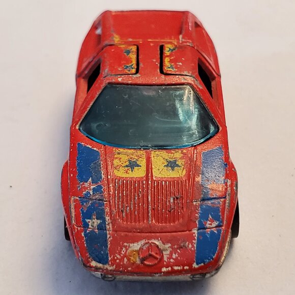 Redlines 1970 Hot Wheels Mattel Mercedes Benz C111 Red Diecast Car Doors Lift Up - Picture 6 of 8